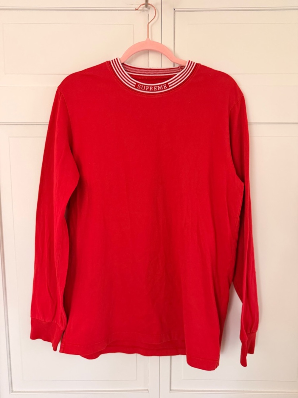 Supreme Men’s Red Crewneck with White Trim Medium